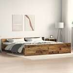vidaXL Cadre de lit Bois ancien 200 x 200 cm Bois d'ingénierie
