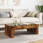 vidaXL Table basse avec LED infini chêne fumé 90x50x30 cm