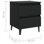 vidaXL Table de chevet noir 40x35x50 cm bois d'ingénierie