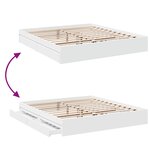 vidaXL Cadre de lit avec tiroirs sans matelas blanc 200x200 cm