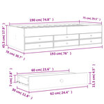 vidaXL Lit de jour avec tiroirs sans matelas chêne marron 75x190 cm