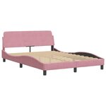 vidaXL Cadre de lit avec LED sans matelas Hanko rose 120x200 cm velours