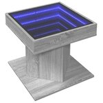 vidaXL Table basse avec LED sonoma gris 50x50x45 cm bois d'ingénierie