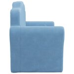 vidaXL Canapé-lit pour enfants 2 places bleu peluche douce