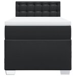vidaXL Sommier à lattes de lit avec matelas Noir 80x200cm Similicuir