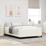 vidaXL Cadre de lit Crème 140 x 200 cm Tissu en velours côtelé