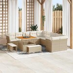 vidaXL Ensemble de canapé de jardin avec coussin 13 Pièces beige et crème