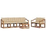 vidaXL Ensemble de canapés d'extérieur 7 pc Naturel et Beige