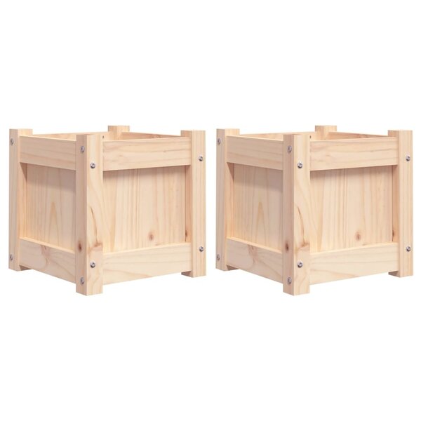vidaXL Jardinières 2 Pièces bois de pin massif