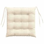 vidaXL Coussins de siège 4 Pièces Crème 40 x 40 x 6 cm
