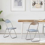 vidaXL Chaise pliante 2 Pièces Gris 48 x 43 5 x 81 cm Simili cuir