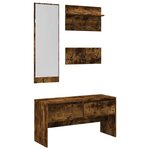 vidaXL Ensemble de meubles de couloir 4 Pièces chêne fumé bois ingénierie