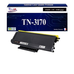 T3AZUR - Toner compatible avec Brother TN3170 pour Brother MFC-8460  MFC-8460N  MFC-8860DN  MFC-8870DW Noir - 8 000 pages
