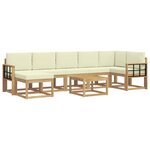 vidaXL Ensemble de canapés d'extérieur 8 pc Blanc et crème Polyester