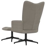 vidaXL Chaise de relaxation avec tabouret Gris clair Velours