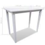 Set table et 4 chaises de bar en bois coloris blanc