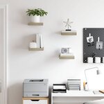 vidaXL Étagères murales flottantes 4 Pièces chêne 23x23 5x3 8 cm MDF