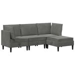 vidaXL Ensemble de meubles pour le salon 4 Pièces Gris foncé Velours