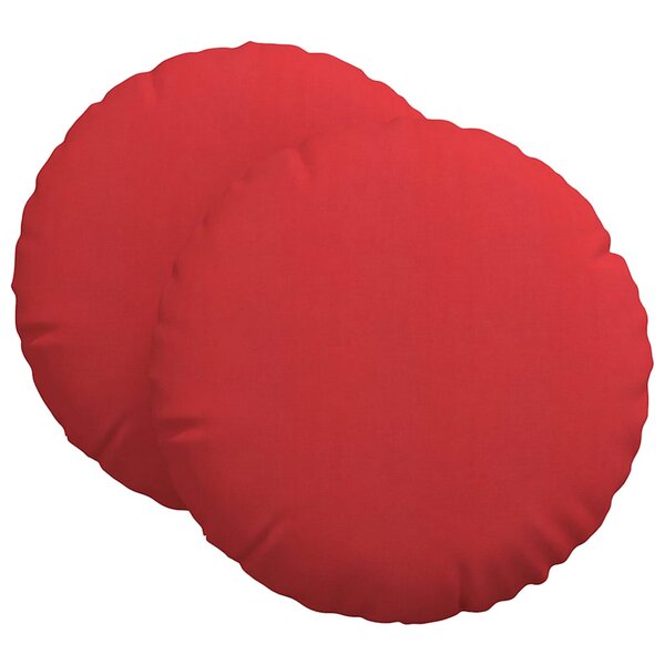 vidaXL Coussins de siège 2 Pièces Rouge Ø80 x 29 cm tissu