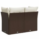 vidaXL Canapé de jardin avec coussins 2 places marron résine tressée