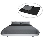 vidaXL Couvre-lit à double face matelassé 220 x 240 cm Gris et noir