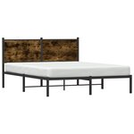 vidaXL Cadre de lit en métal sans matelas chêne fumé 140x200 cm