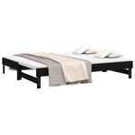 vidaXL Lit coulissant sans matelas noir 2x(80x200)cm