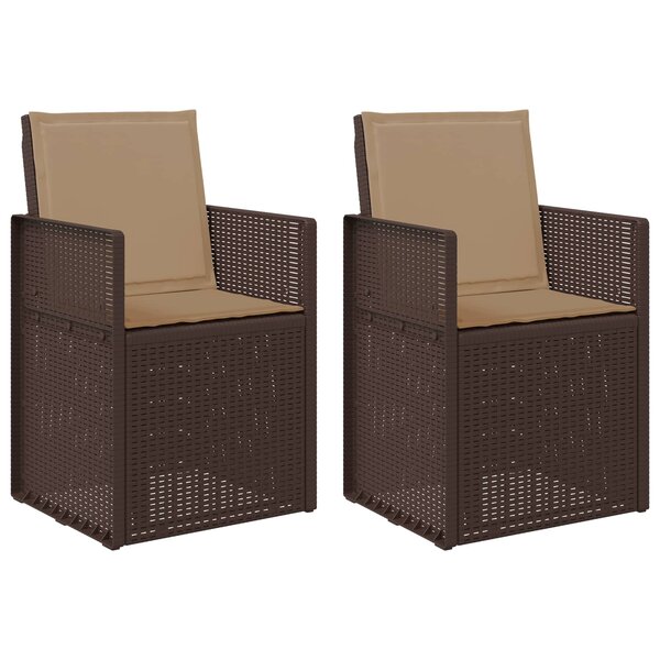 vidaXL Chaises de jardin salle à manger 2 pc Marron et taupe PP