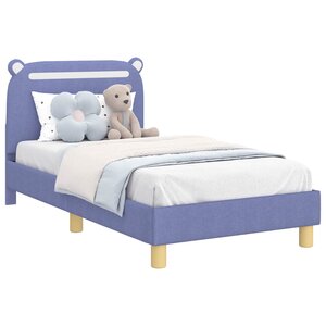 vidaXL Cadre de lit pour enfants avec tête de lit Bleu denim tissu