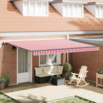 vidaXL Auvent Rétractable Rouge et Blanc 450 × 350 cm
