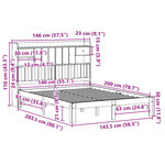 vidaXL Lit bibliothèque sans matelas cire marron 140x200 cm pin massif
