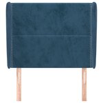 vidaXL Tête de lit avec oreilles Bleu foncé 93x23x118/128 cm Velours