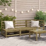 vidaXL Canapé de jardin 3 places bois de pin imprégné