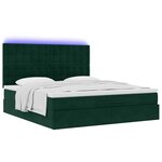 VidaXL Cadre de lit ottoman avec matelas vert foncé 180x200cm velours