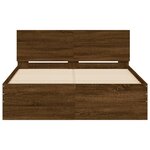 vidaXL Cadre de lit avec tête de lit chêne marron 135x190 cm
