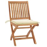 vidaXL Chaises pliables de jardin avec coussins lot de 6 Bois de teck