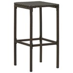 vidaXL Tabourets de bar avec coussins lot de 3 marron résine tressée