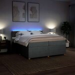 vidaXL Sommier à lattes de lit avec matelas Gris clair 200x200cm Tissu