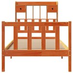 vidaXL Lit bibliothèque sans matelas cire marron 90x200 cm pin massif