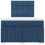 vidaXL Sommier à lattes de lit avec matelas bleu 120x190 cm tissu