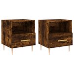 vidaXL Tables de chevet 2Pièces chêne fumé 40x35x47 5cm bois d’ingénierie