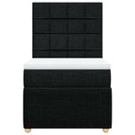vidaXL Sommier à lattes de lit avec matelas Noir 100x200 cm Tissu