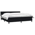 vidaXL Sommier à lattes de lit avec matelas noir 180x220 cm velours