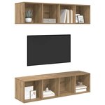 vidaXL Ensemble meuble TV 2 Pièces Chêne artisanal 37 x 37 x 142 5 cm