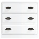 vidaXL Buffets 2 Pièces blanc brillant bois d'ingénierie