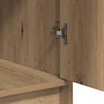 vidaXL Set de Table de Maquillage en 3 Pièces avec LED  Chêne Artisan  Bois d'ingénierie