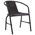 vidaXL Ensemble de salle à manger pour jardin 5 Pièces Noir Poly rotin