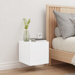 vidaXL Meuble TV mural avec lumières LED blanc 30 5x35x30 cm