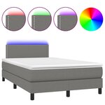 vidaXL Sommier à lattes de lit et matelas et LED Gris foncé 120x200 cm