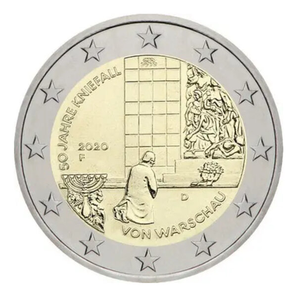 2 euros commémorative Allemagne 2020 - Agenouillement de Varsovie.